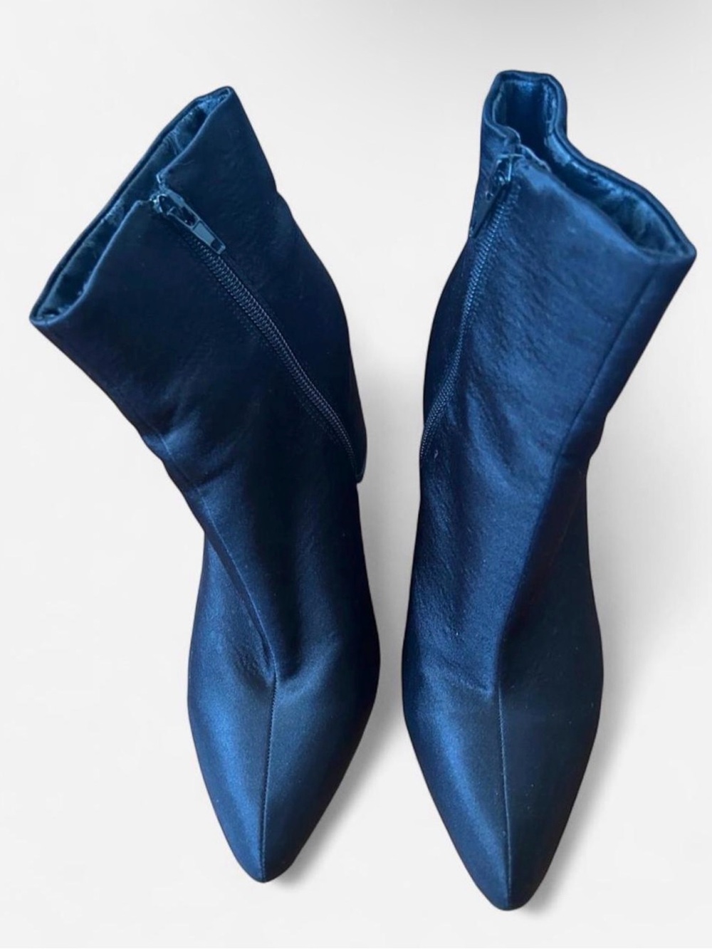 Women's Pointed Toe Satin Booties